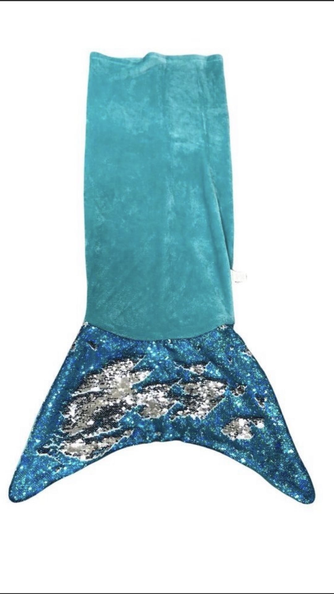 Mermaid Tail Blue Sequin Blanket Soft Fleece Nemo Pillow Case Bedding Kids Lot