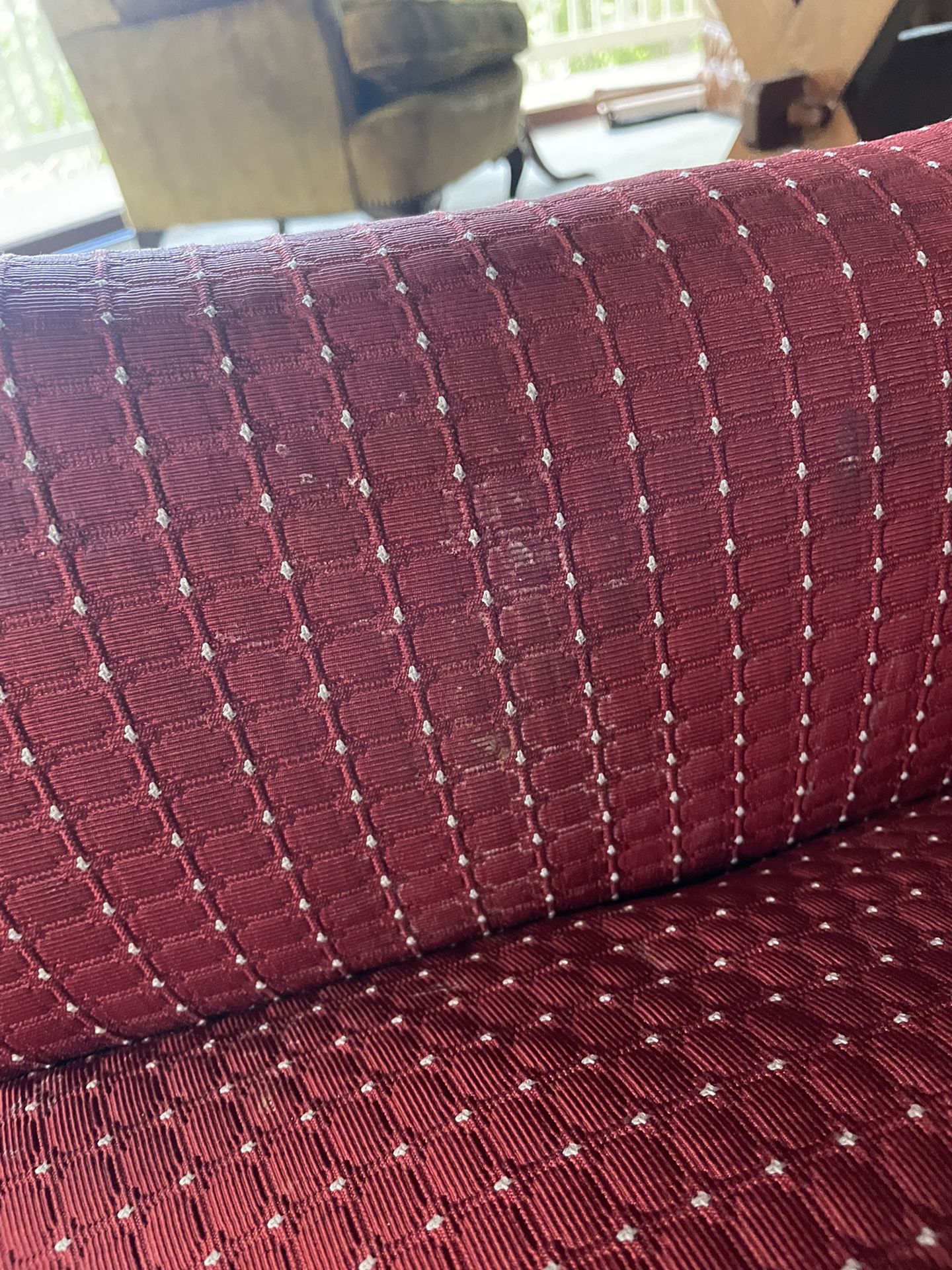 Red Fabric Sofa 