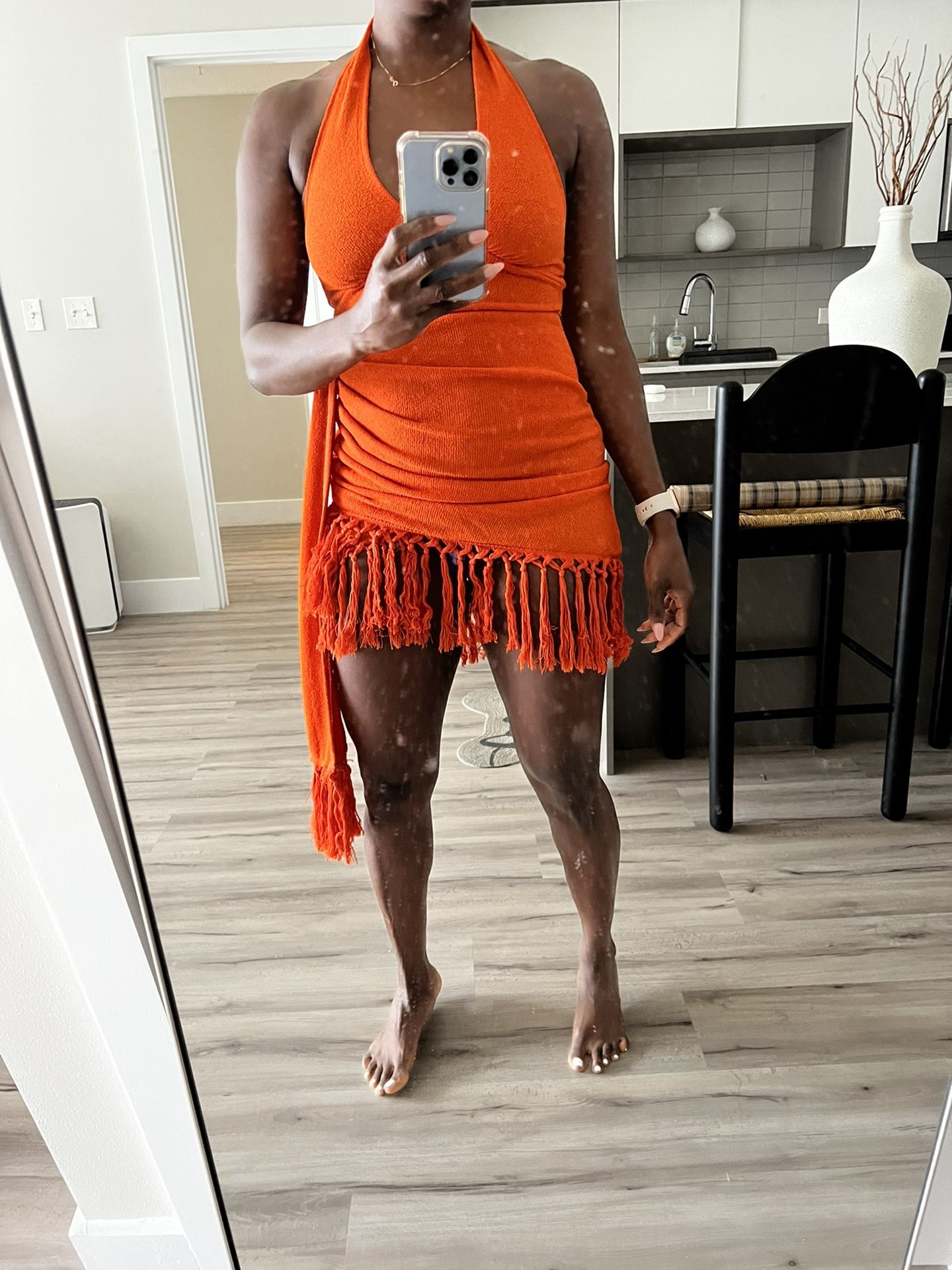Orange Halter Top Dress