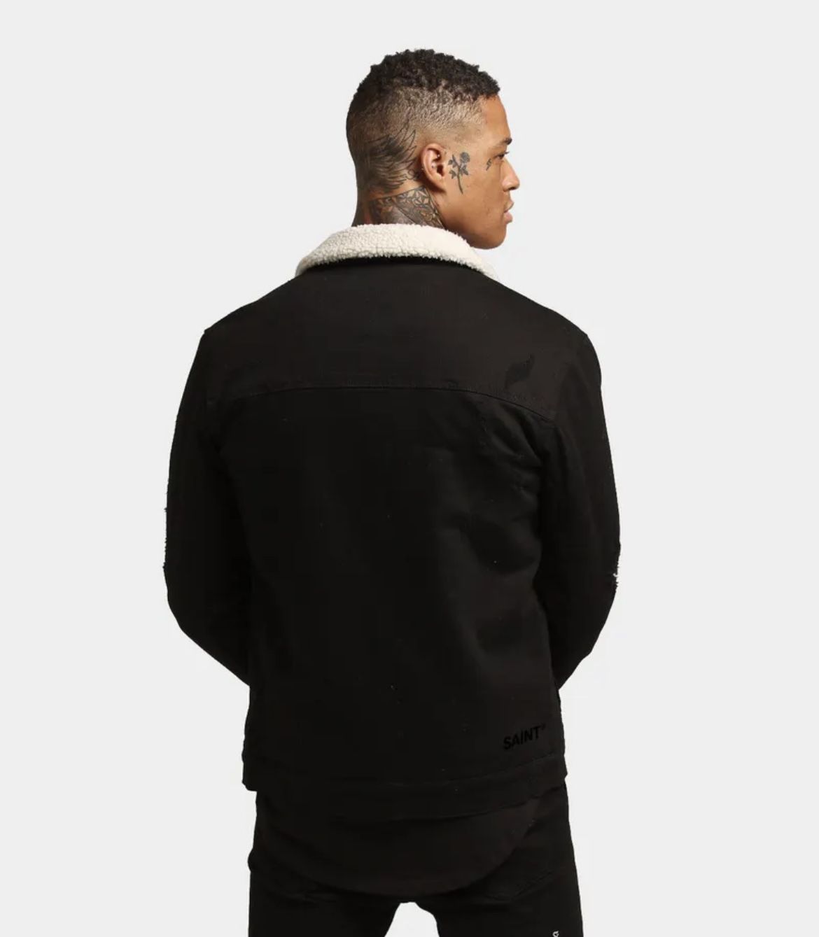 3x SAINT black Sherpa Denim Jacket
