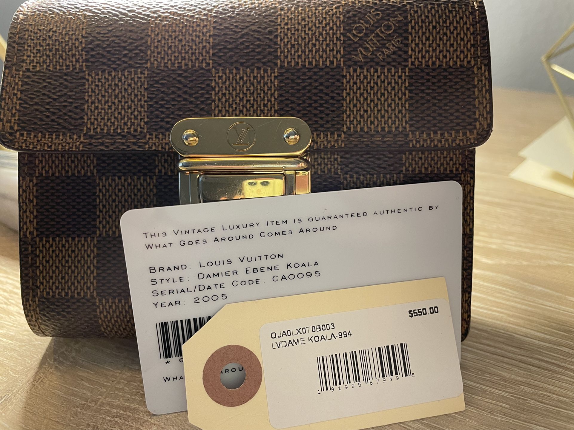 Authentic Louis Vuitton Damier Ebene KOALA Wallet