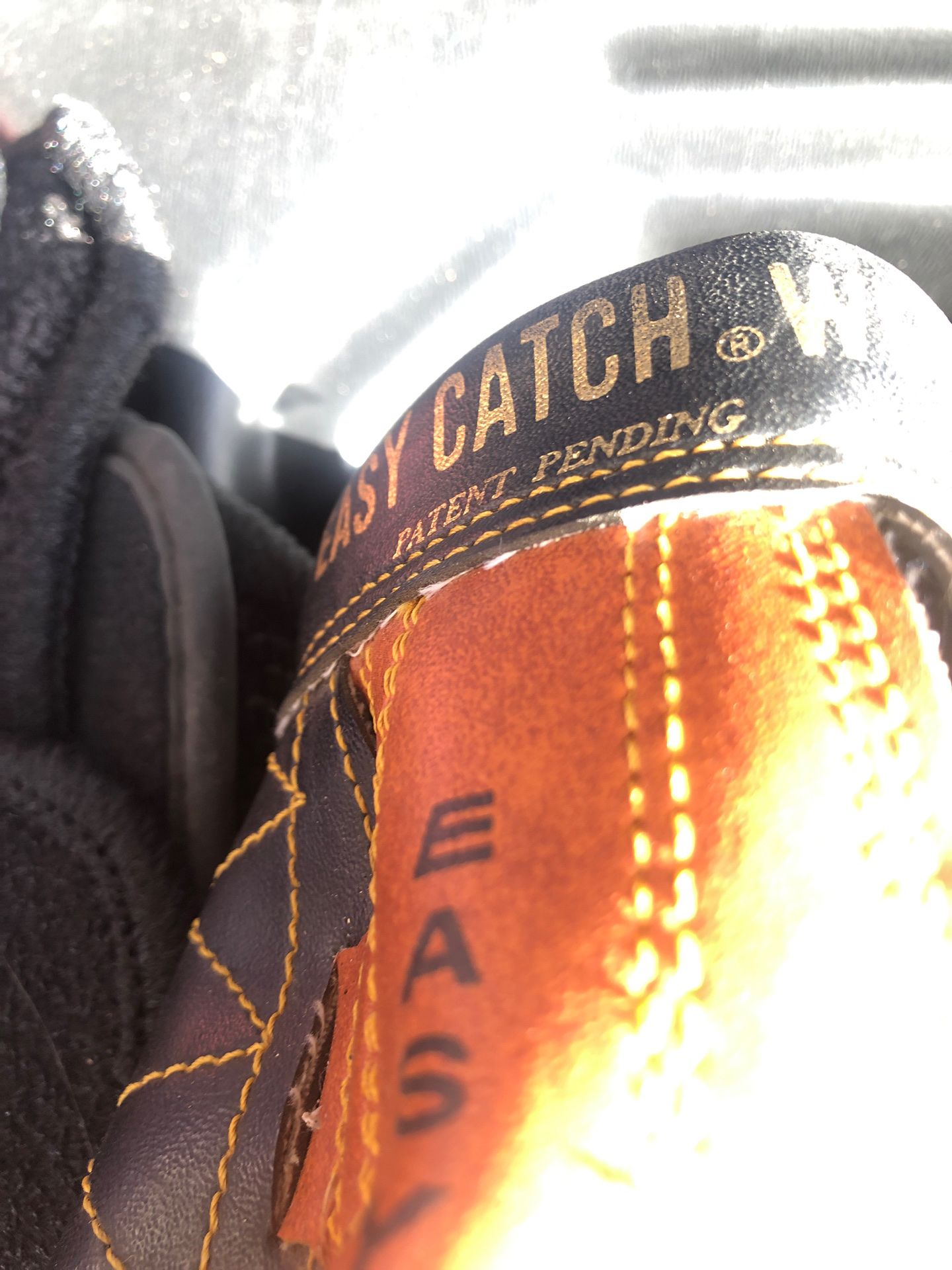 Baseball glove with ball
