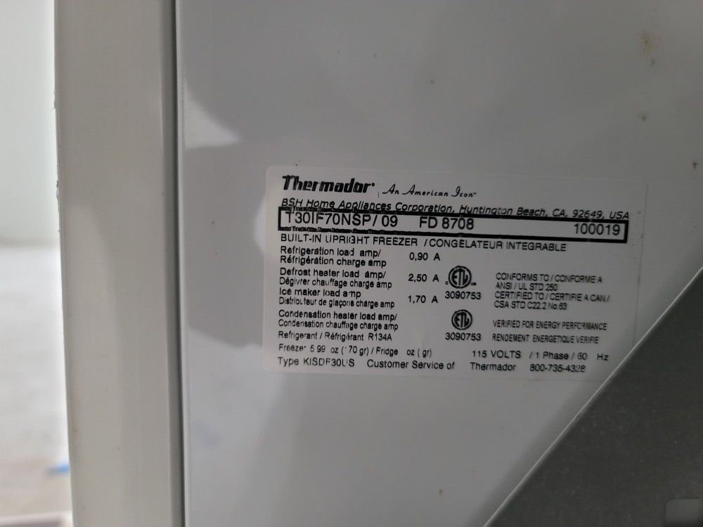 Thermador Refrigerator And Freezer