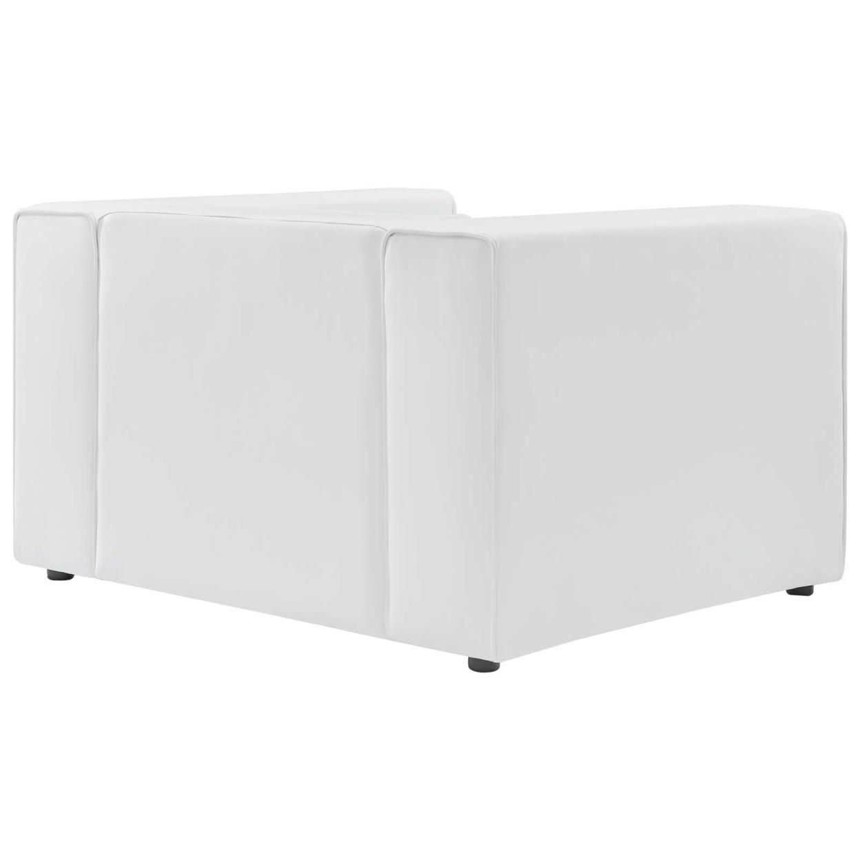 Mingle Vegan Leather Armchair, White
