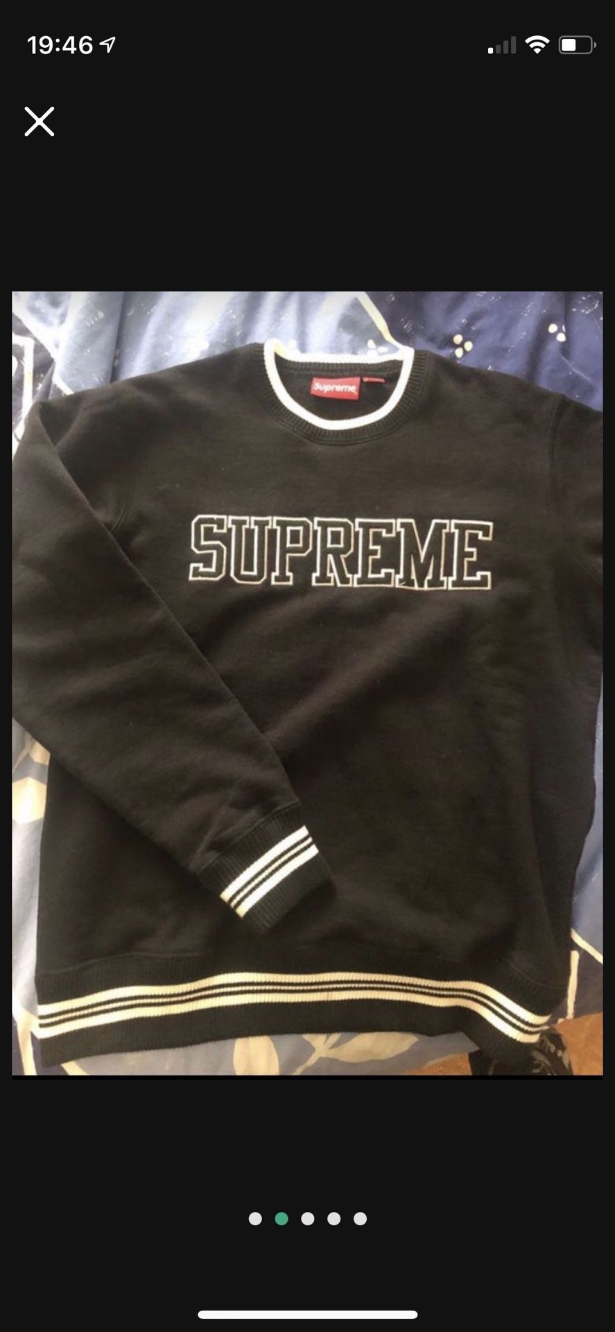 Supreme SS17 Felt Shadow Crewneck Black sweater