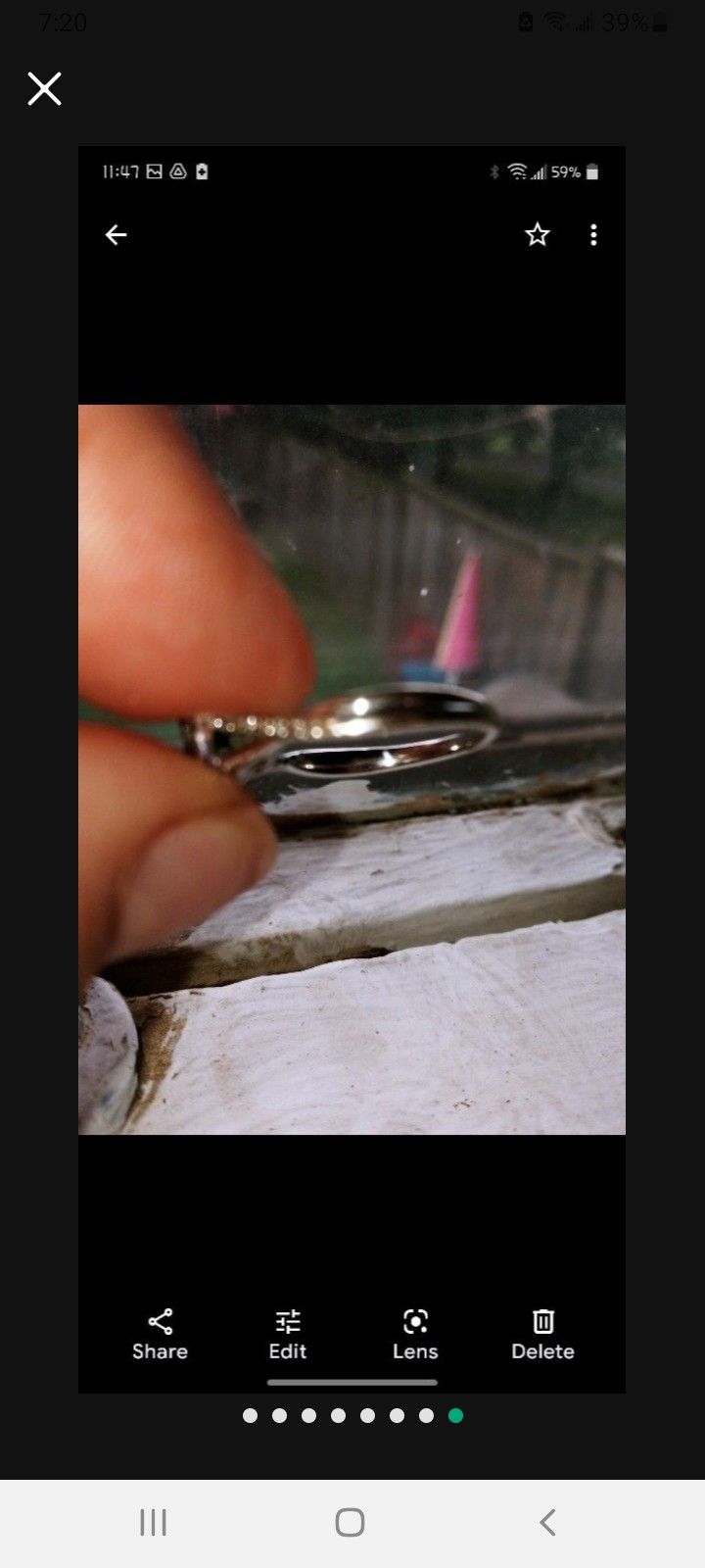10 Carat White Gold With 1/3 Carat White Diamond Ring Size 6.5