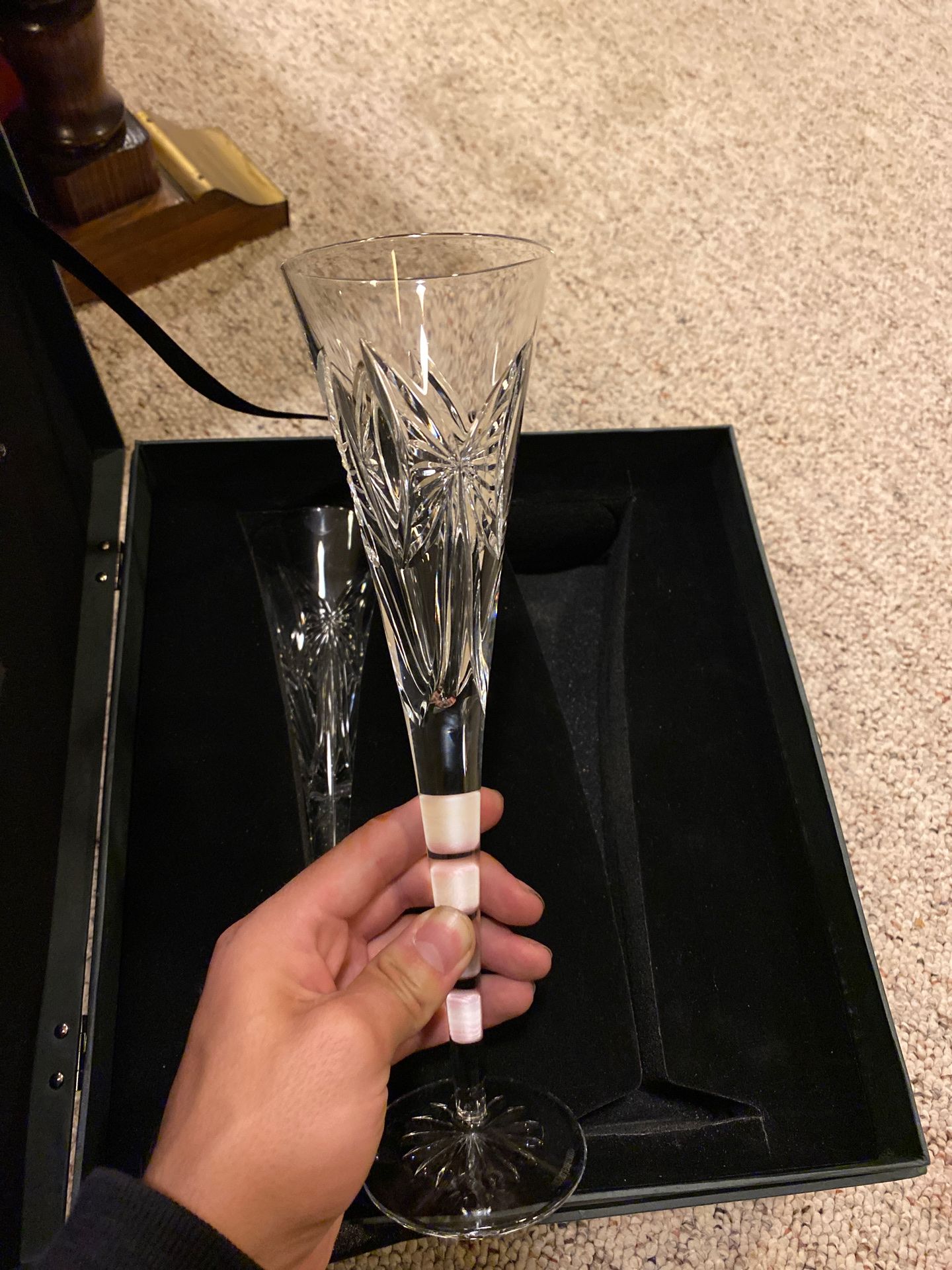 Waterford crystal champagne flutes