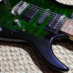 Ibanez GRX70QA GIO Transparent Green Burst Electric Guitar Thumbnail