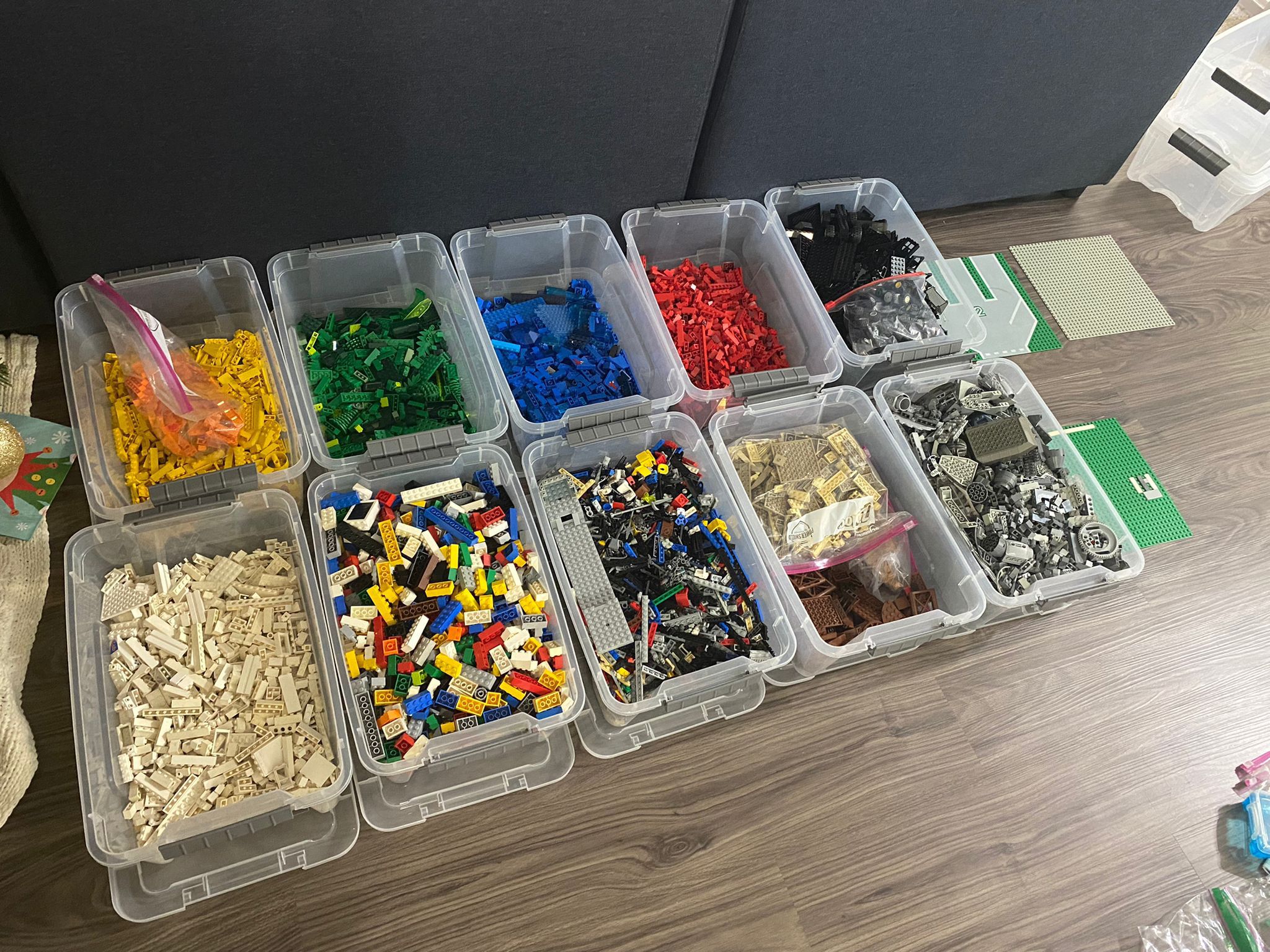 10 boxes of Lego parts