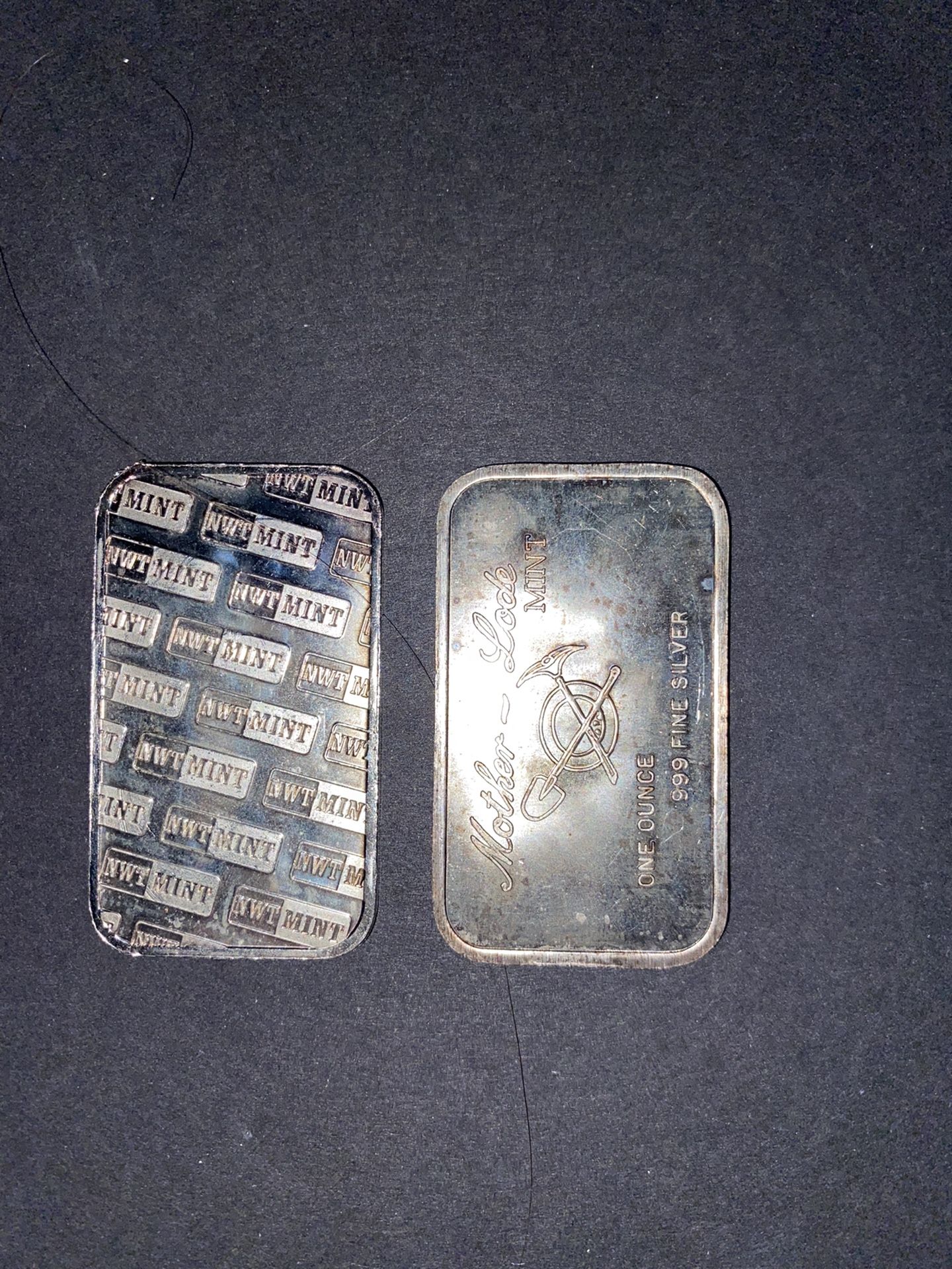 2 Fine Silver Bars .999 - 1 Troy Ounce Each