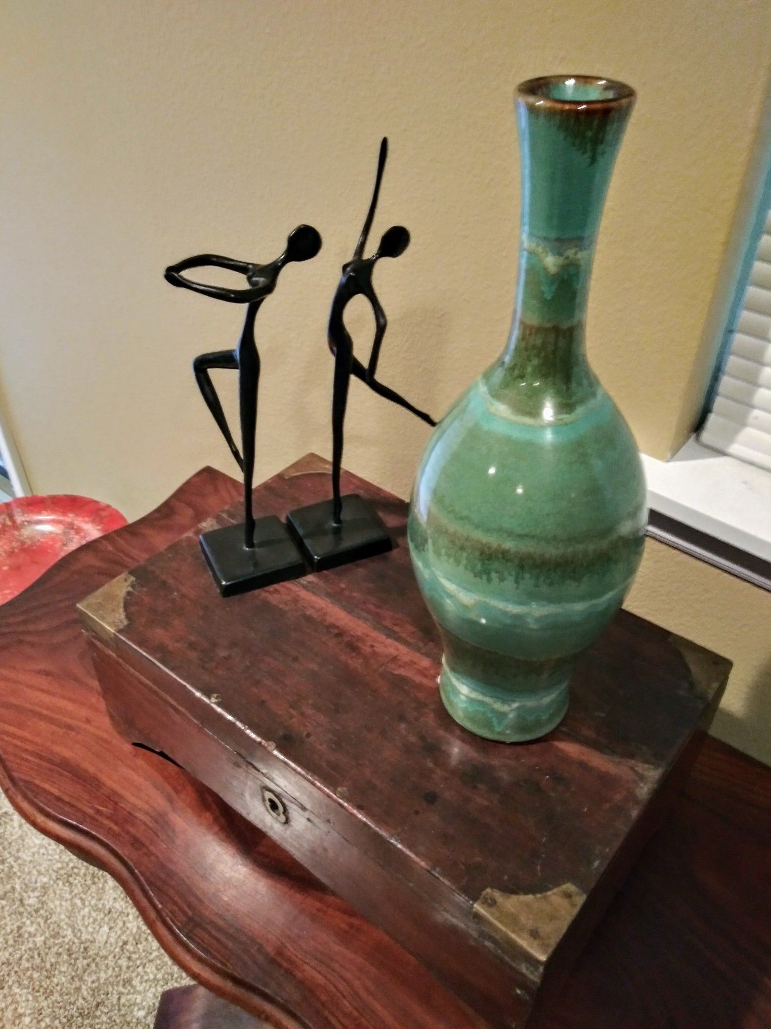 SEE 12 PICS! $5&up Vintage Midcentury Modern Vase Lamps Bronze Brass Heron Dance Sculpture Rattan Wicker Mirror Bamboo Chairs Tables Beaded Box Art &⬇