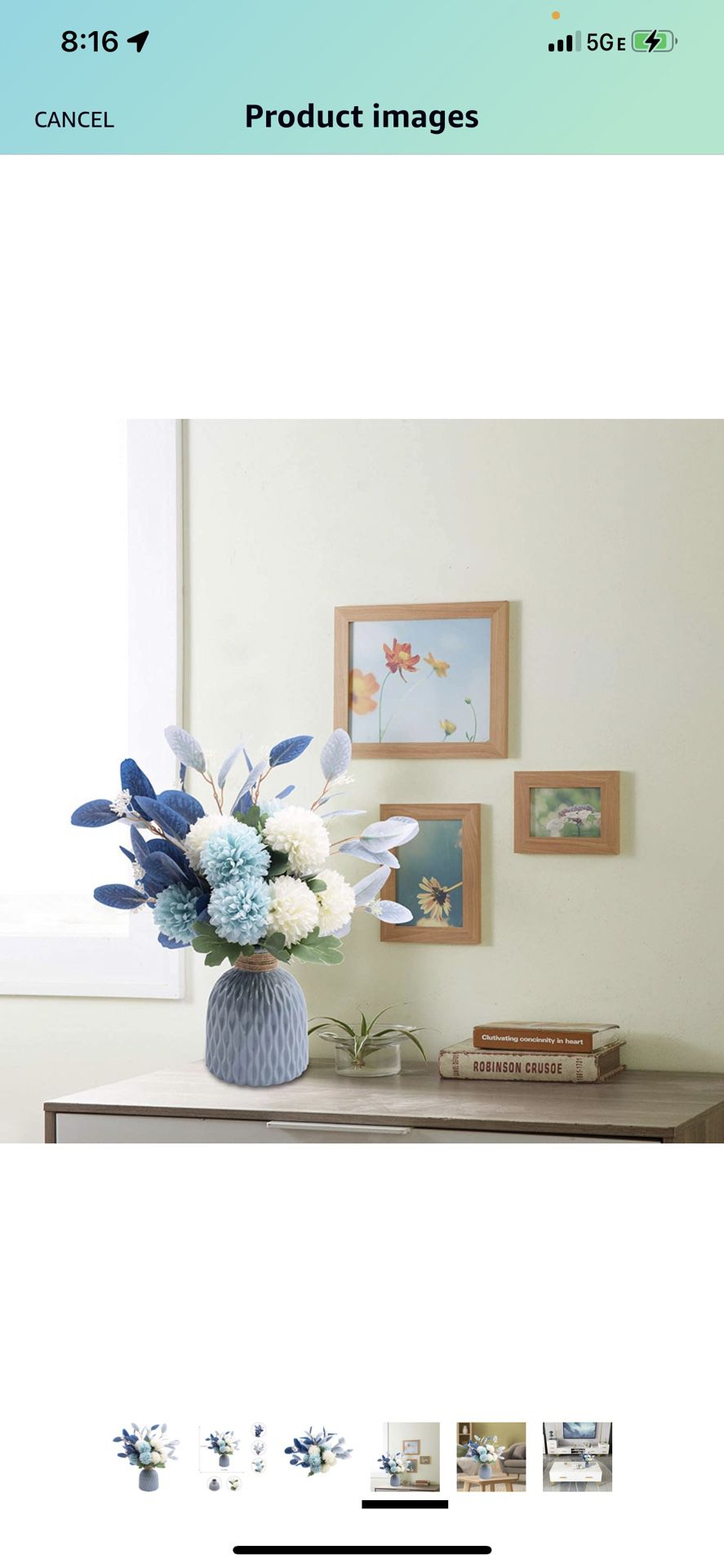 Flowerart Artificial Flowers with Ceramic Vase, 