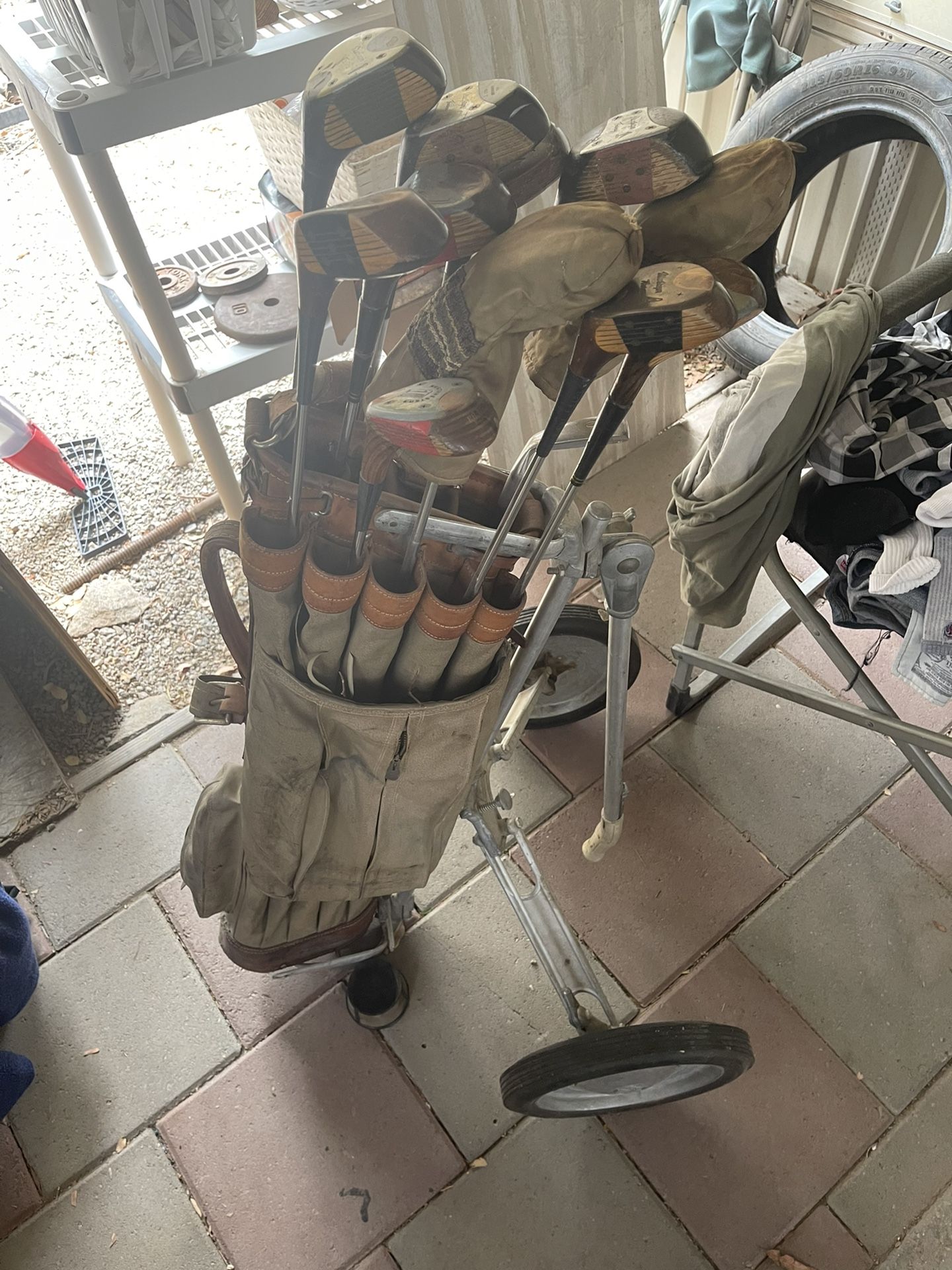 Golf Clubs And Bag Boy