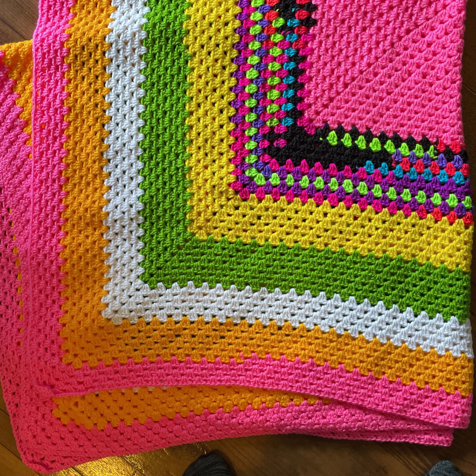 Handmade Crochet Blanket, Throw Blanket 