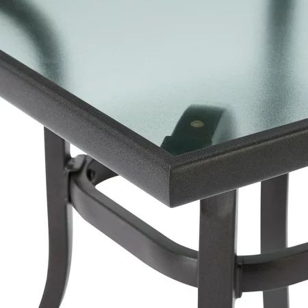 Mainstays Heritage Park Outdoor Square Steel Side Table, Black/Clear Multicolor - 20.87*20.87*22.83
