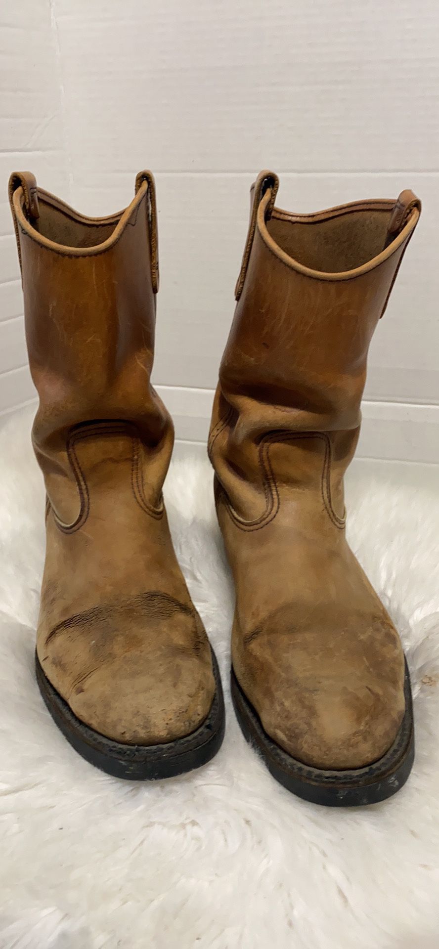 Red Wing Mens 10 3 E Pecos Leather Pull On Soft Toe USA Made Cowboy Boots 1098