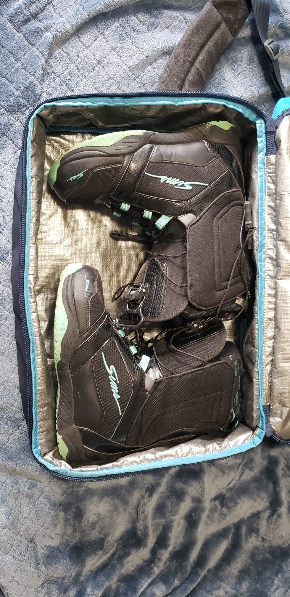 Snowboard Boots and Bag