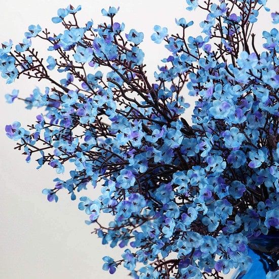 Cloth Artificial Flowers 6 Bundle European, Color: Blue-6pcs