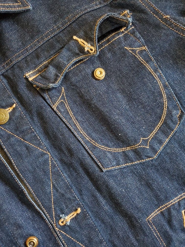MENS TRUE RELIGION DENIM JEAN JACKET SIZE 2XL XXL