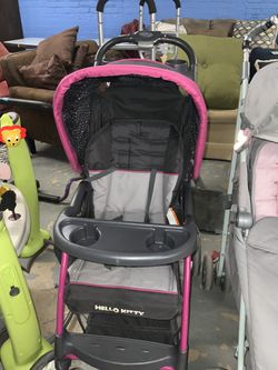 Pink And Black Hello Kitty Stroller Thumbnail