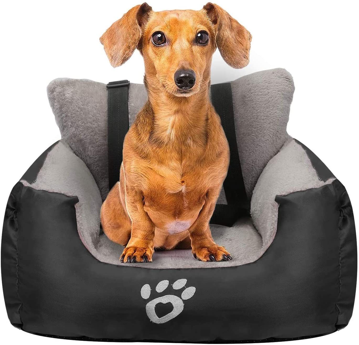 Dog Car Seat,Puppy Booster Seat Dog Travel Car Carrier Bed (Black)