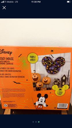 Disney Mickey Mouse Halloween lighted Wreath  Thumbnail