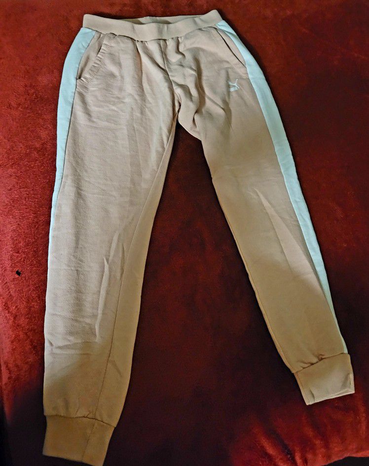PUMA JOGGERS PINK AND WHITE SIZE L