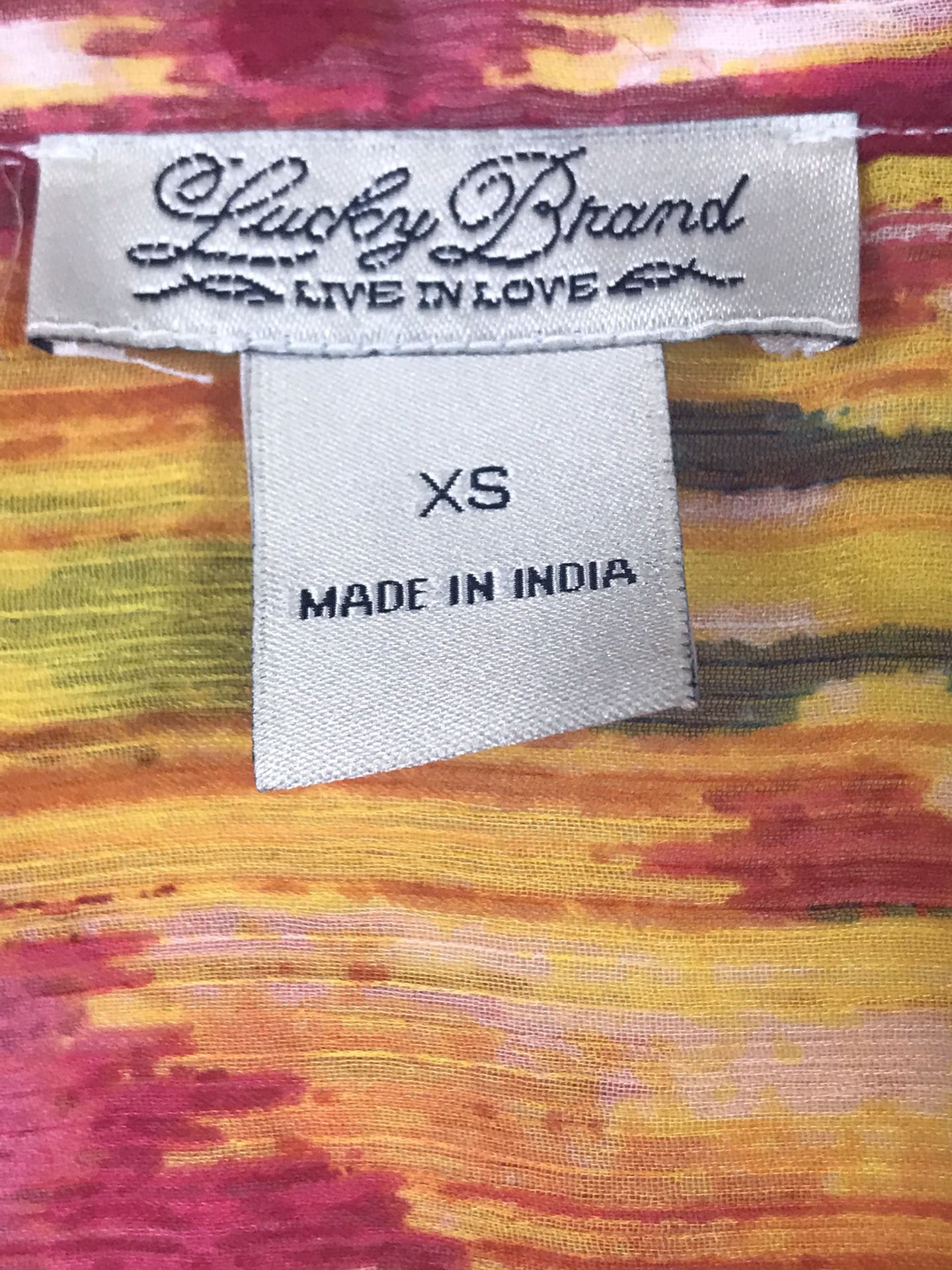 Lucky Brand Tie-Dye Lightweight Button Down Top