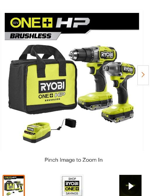 2 in 1 RYOBi 18V Drill/Driver Impact Kit