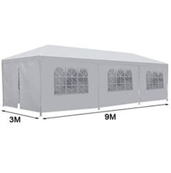 10'x 30' White Gazebo Wedding Party Tent Canopy With 6 Windows & 2 Sidewalls-8 Thumbnail