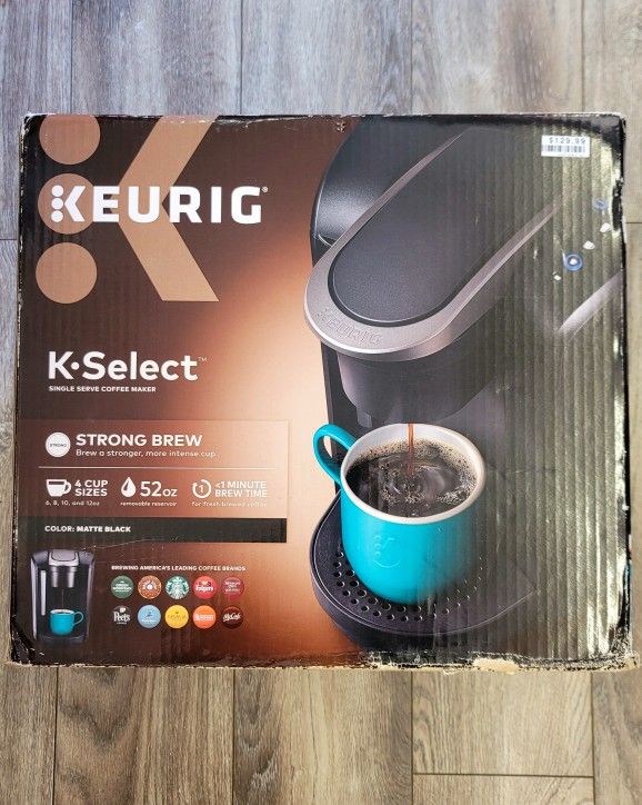 Keurig K-Select Coffee Maker, Single Serve K-Cup Pod Coffee Brewer, With Strength Control and Hot Water On Demand, Matte Black
(BRAND NEW )