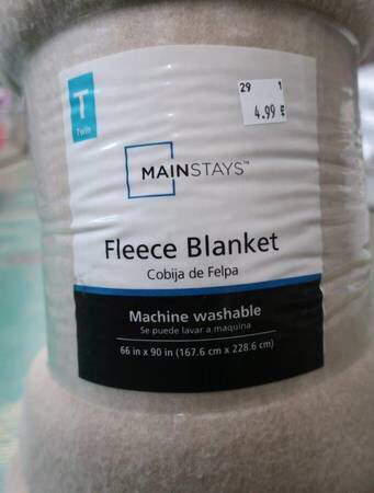 Mainstays Camping Fleece Throw Blanket in Tan
