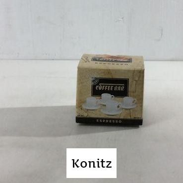 Konitz Coffee Bar 2 oz. Espresso Cup and Saucer (Set of 4)