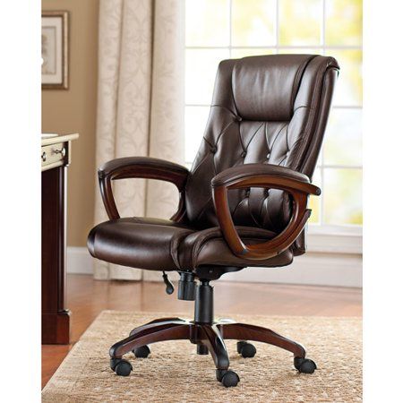 NEW Executive Office Chair Bonded Leather Desk Seat Luxurious Computer Elegant Rolling Laptop Working Seating Work Station Soft Brown *βREADβ*