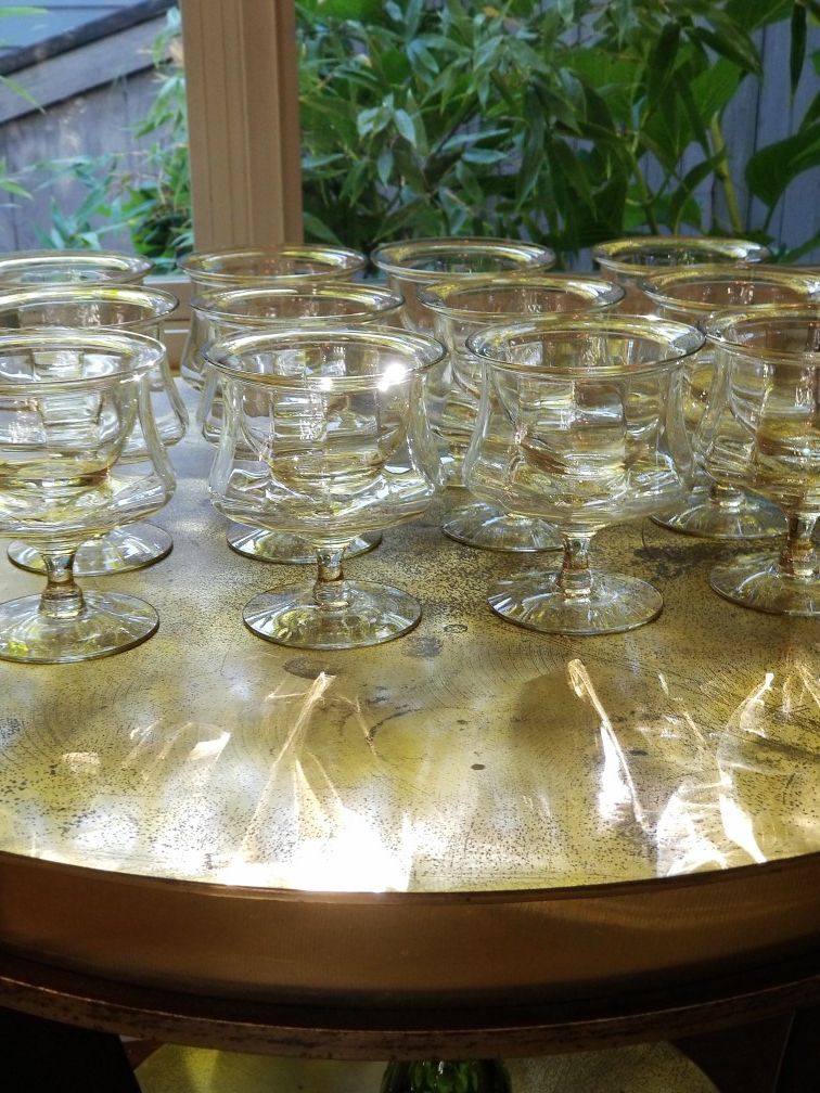 12 vintage crystal icers or glasses-cups-goblets