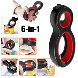 6 in 1 Multi Function Opener Can Container Bottle Jar Lid Tool All in One Twist - NEW Thumbnail