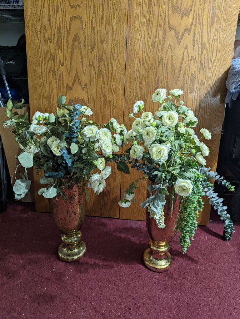 Wedding Fake Flowers In A Vase Set Of 2