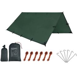 Camping Tent Tarp,Hammock Rain Fly Tarp,10X10FT Waterproof Tarp Backpacking,Multifunctional Tarp Tent Footprint for Camping,Lightweight Emergency Shel Thumbnail