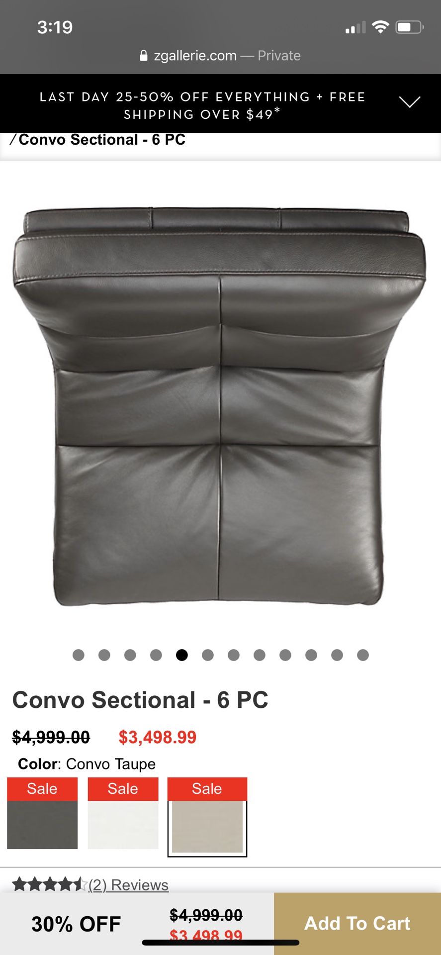 Sofa sectional z gallery grey gray leather