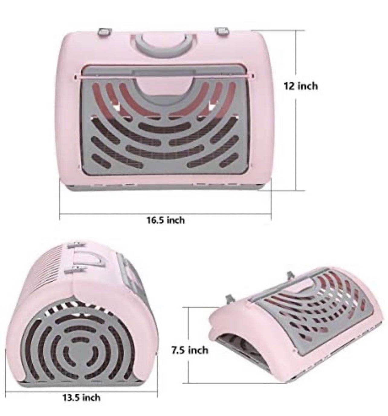 Butizone Foldable Travel Cat Carrier, Extra Large Side Opening Door Plastic Collapsible Pet Carrier, Safe and Comfortable for Cats and Dogs, Pink and