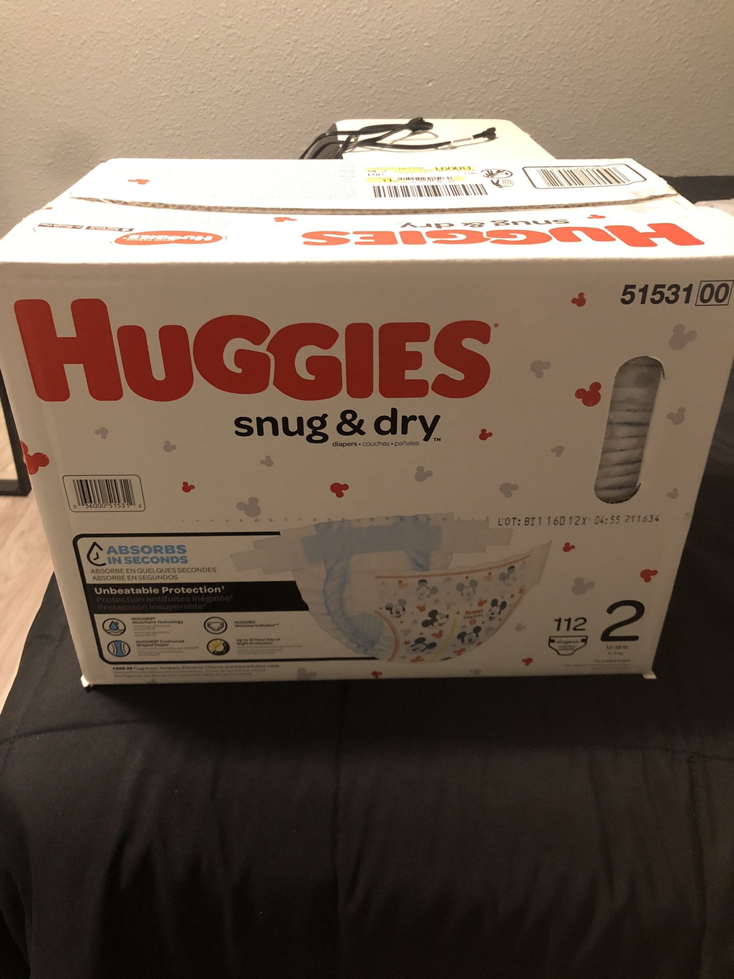  Huggies snug and dry 2 112 Pack 