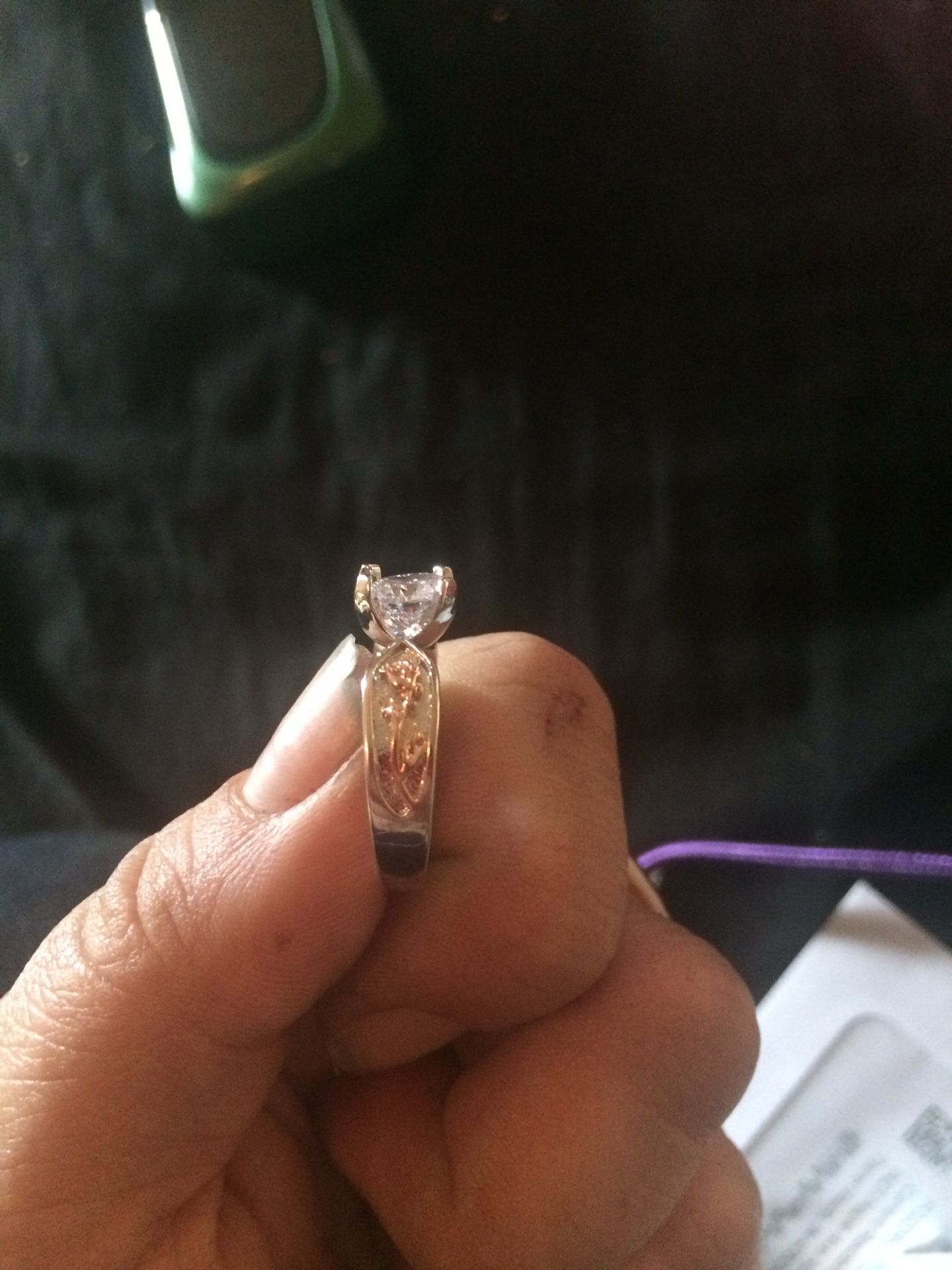1/4 carat white topaz wedding/engagement ring set in sterling silver