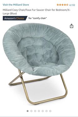 SELLING 1 COZY MILLIARD X LARGE FAUX FUR SAUCER CHAIR  Thumbnail