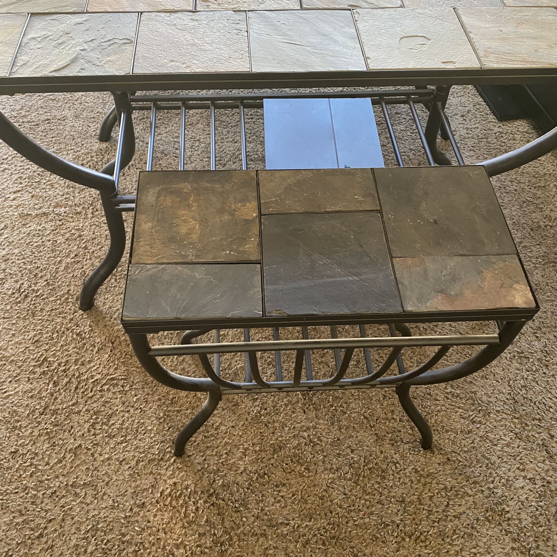 Set of Three Living Room Coffee Table, Entertainment Center And Magazine stand