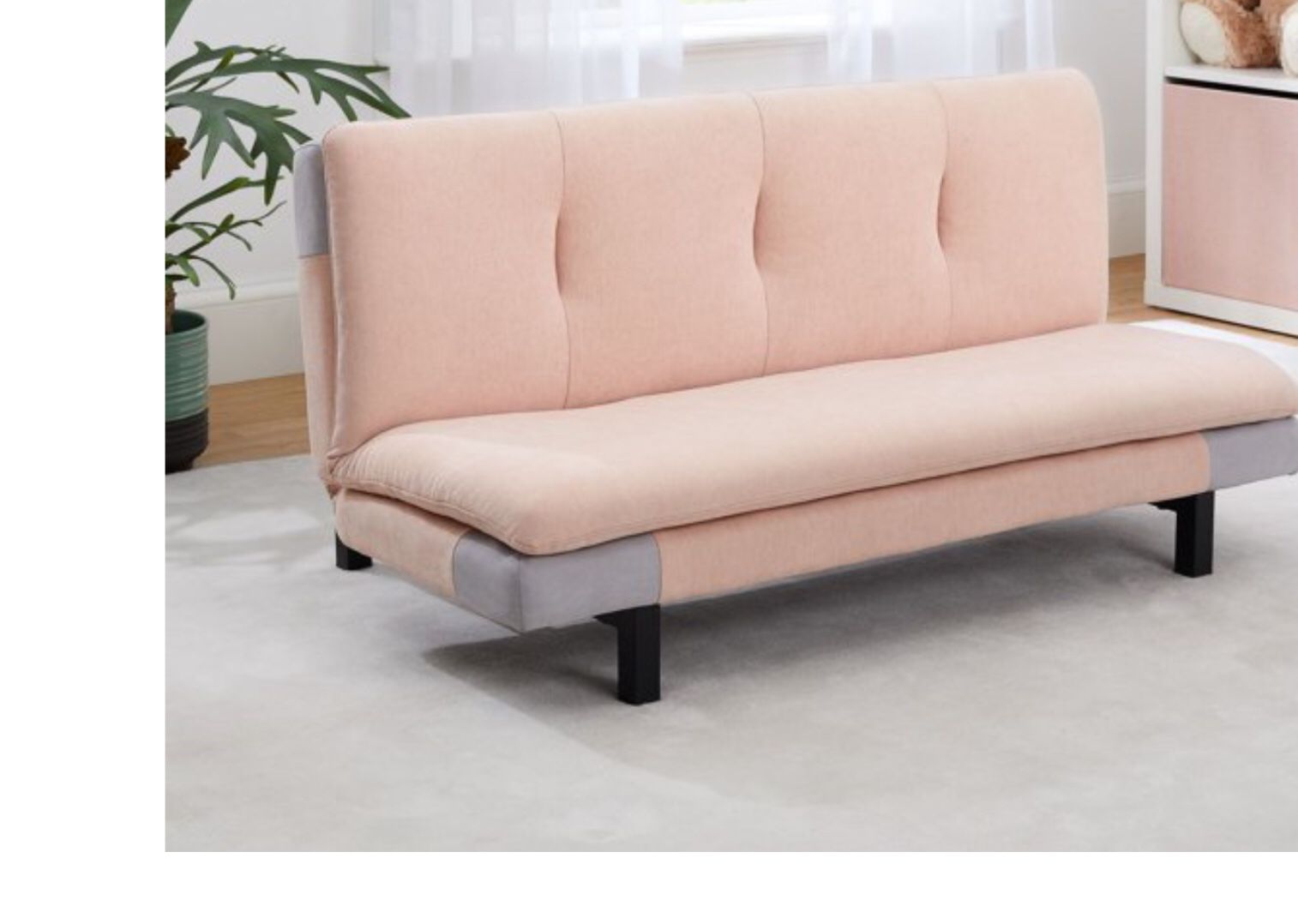 Kids Futon, Kids Sofa, Pink , Faux Leather