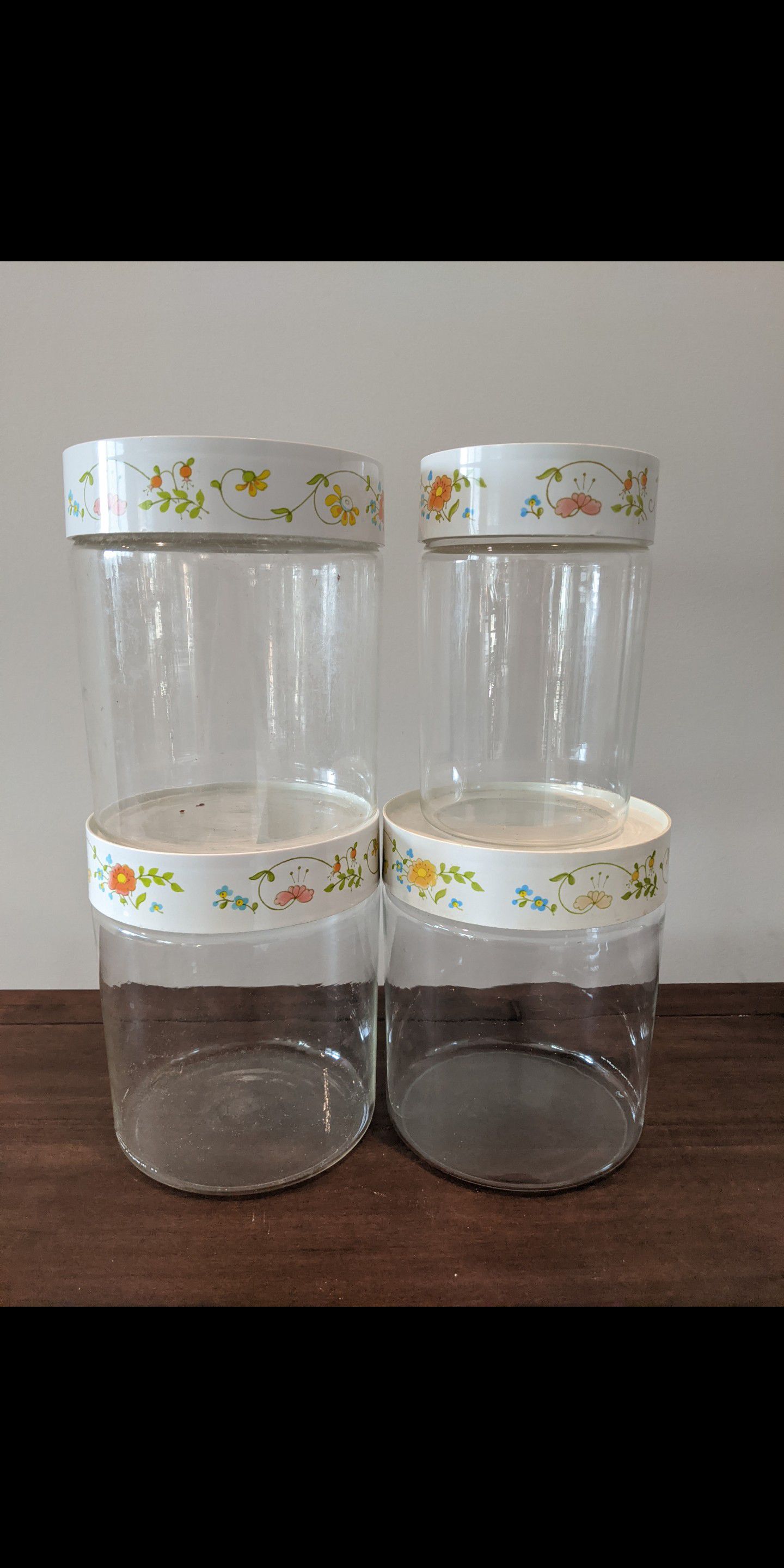 4 Pyrex Glass Canisters