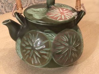 Japanese Earthenware Teapot With Basket Handle Thumbnail
