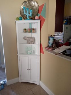 Corner Cabinet Shelf White In Perfect Condition, $120 Thumbnail