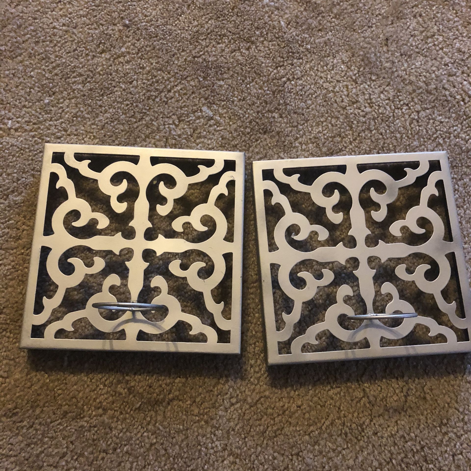 Wall scones silver candle holders