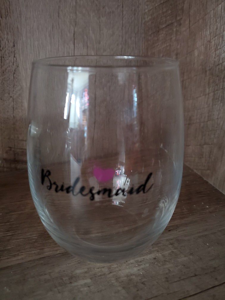 bridesmaid's glass tumbler